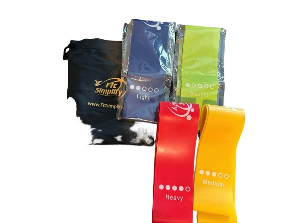 Fit Simplify Resistance Loop Exercise Bands Set with Carry Bag